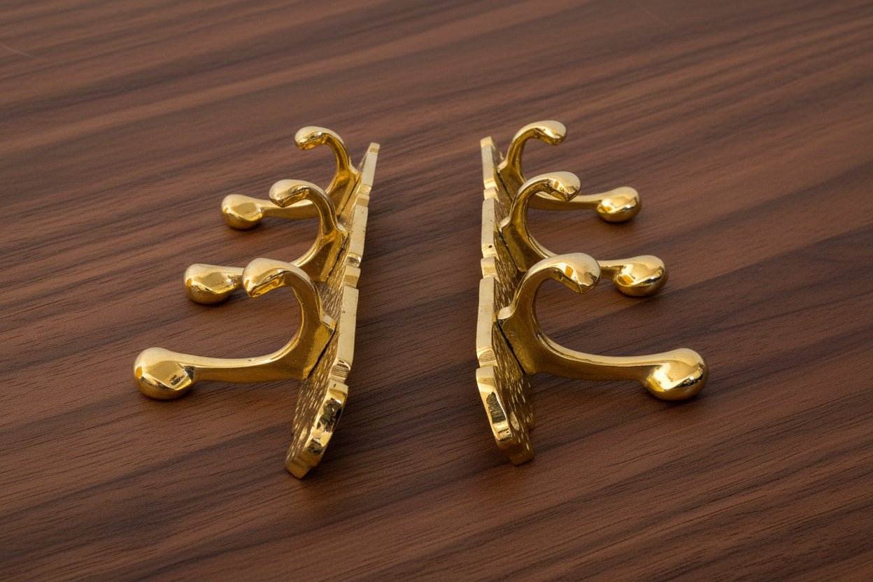 Brass Wall Coat Hook – Bathroom & Door Mounted Rack - BRASSANOD