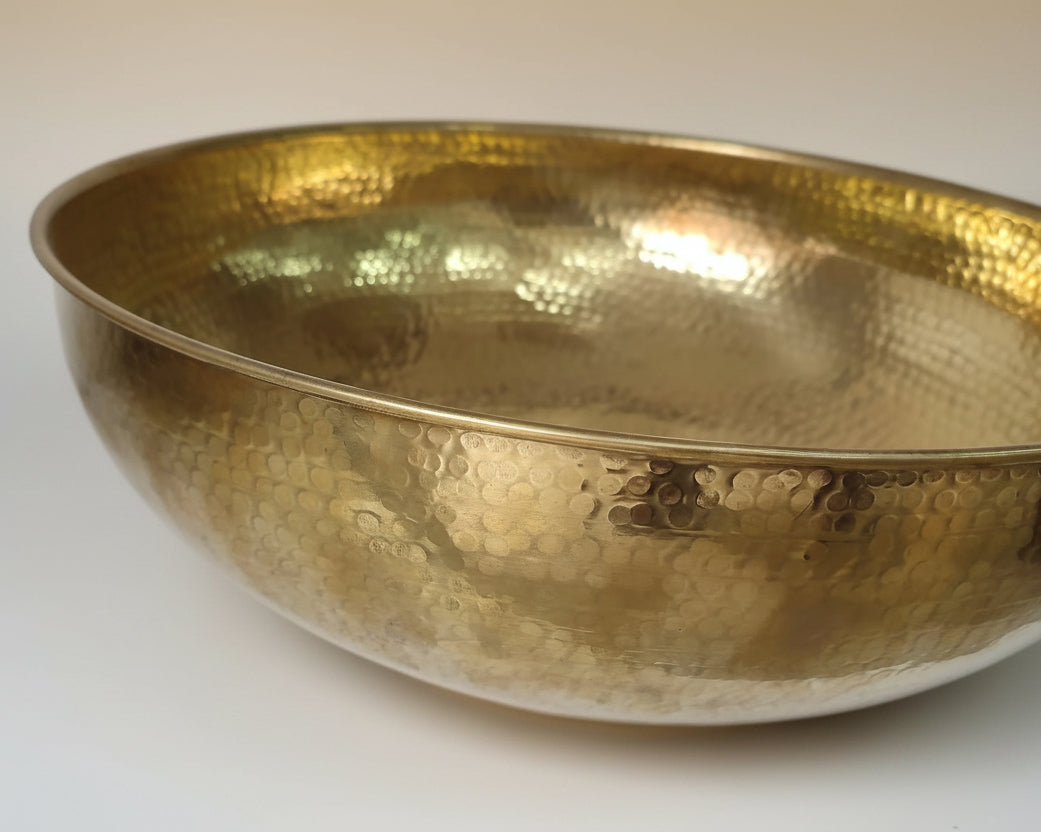 handmade Brass Vessel Sinkon a white background