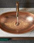 Handmade Oval Copper Bathroom Sink