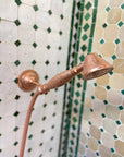 Unlacquered Solid Copper Outdoor Shower with Copper Showerhead