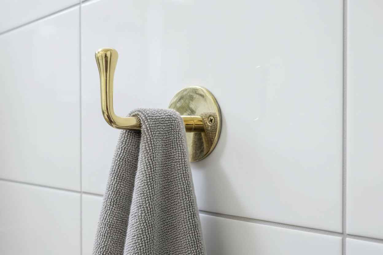 Unlacquered Brass Wall Hooks — Handcrafted, Living Patina