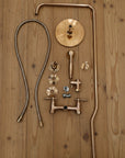 Unlacquered Solid Copper Outdoor Shower System | Handcrafted Rainfall Showerhead