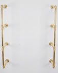 Unlacquered Solid Brass Pipe Shelving Unit