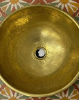 Hammered Brass and Resin Vessel Sink for Bathroom Vanity