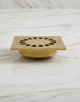 Solid Brass Square Shower Floor Drain – Hammered Design with Removable Cover - BRASSANOD