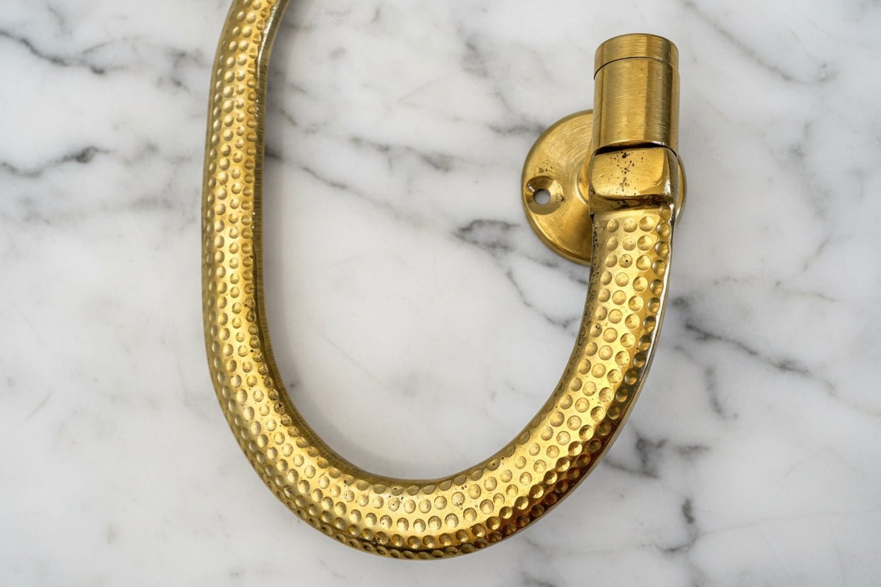 Solid Brass Toilet Paper Holder – Unlacquered Gold Bathroom Roll Holder - BRASSANOD