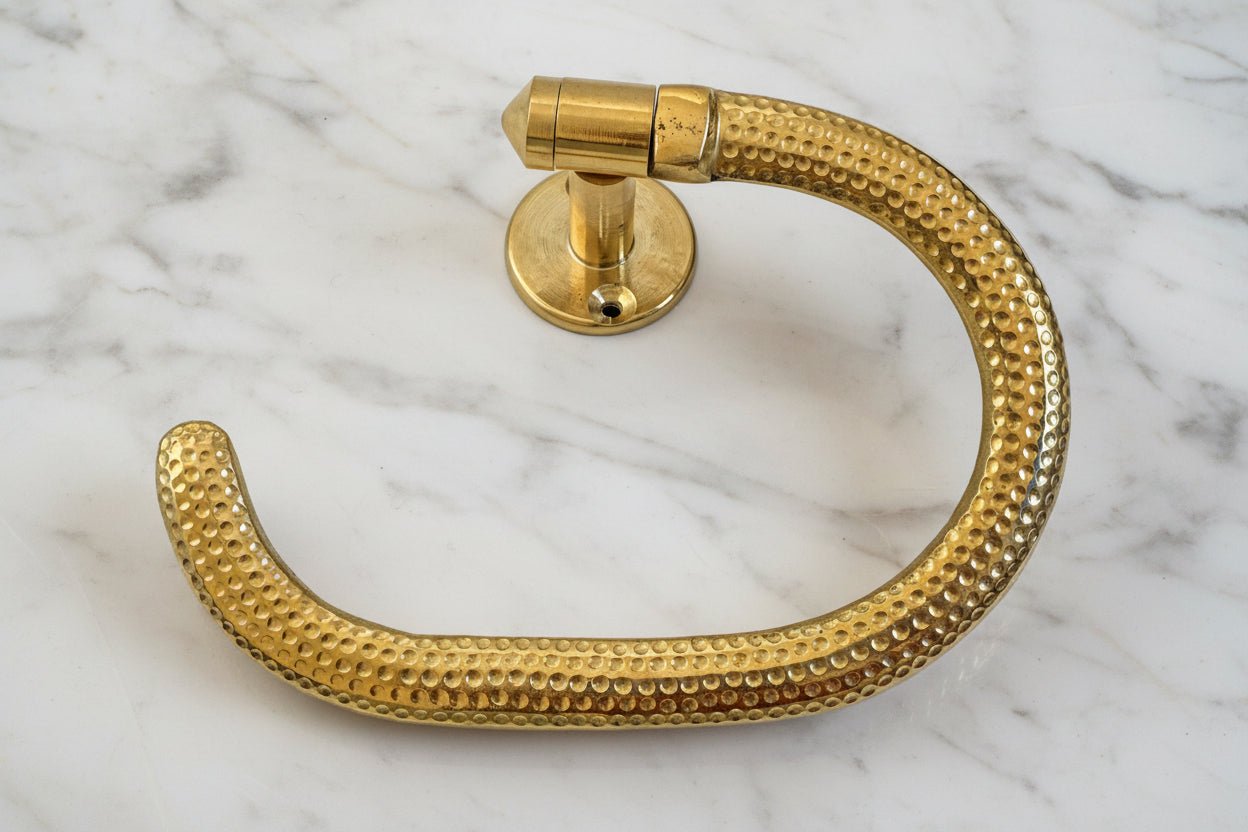 Solid Brass Toilet Paper Holder – Unlacquered Gold Bathroom Roll Holder - BRASSANOD