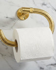 Solid Brass Toilet Paper Holder – Unlacquered Gold Bathroom Roll Holder - BRASSANOD