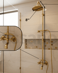 Unlacquered Brass Exposed Shower System | Indoor & Outdoor - BRASSANOD