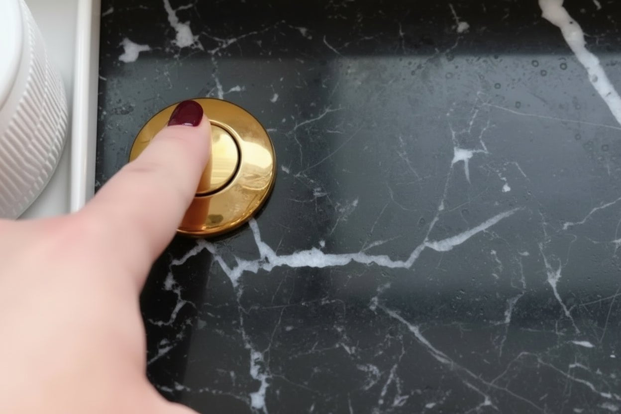 Unlacquered Brass Garbage Disposal Air Switch Kit - BRASSANOD