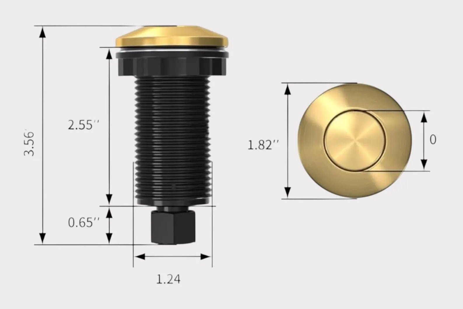 Unlacquered Brass Garbage Disposal Air Switch Kit - BRASSANOD