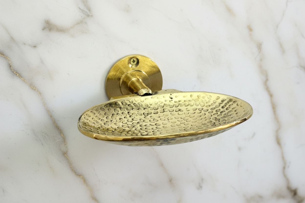 Unlacquered Brass Soap Dish | Hammered finish